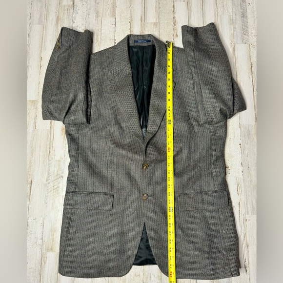 Vintage Ralph Ralph Lauren Blazer Jacket Men's 42R Gray Classic Houndstooth - Picture 5 of 11